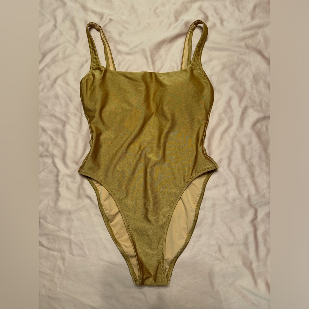 J. Crew Shiny Squareneck One-Piece
